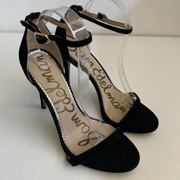 Sam Edelman Ariella Sandal Black Suede Open Toe Ankle Strap Slim Heel 10… - Picture 3 of 9